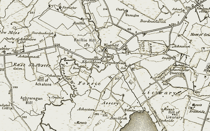 Old map of Achaeter in 1911-1912