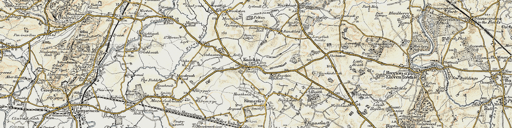 Old map of Knockin in 1902