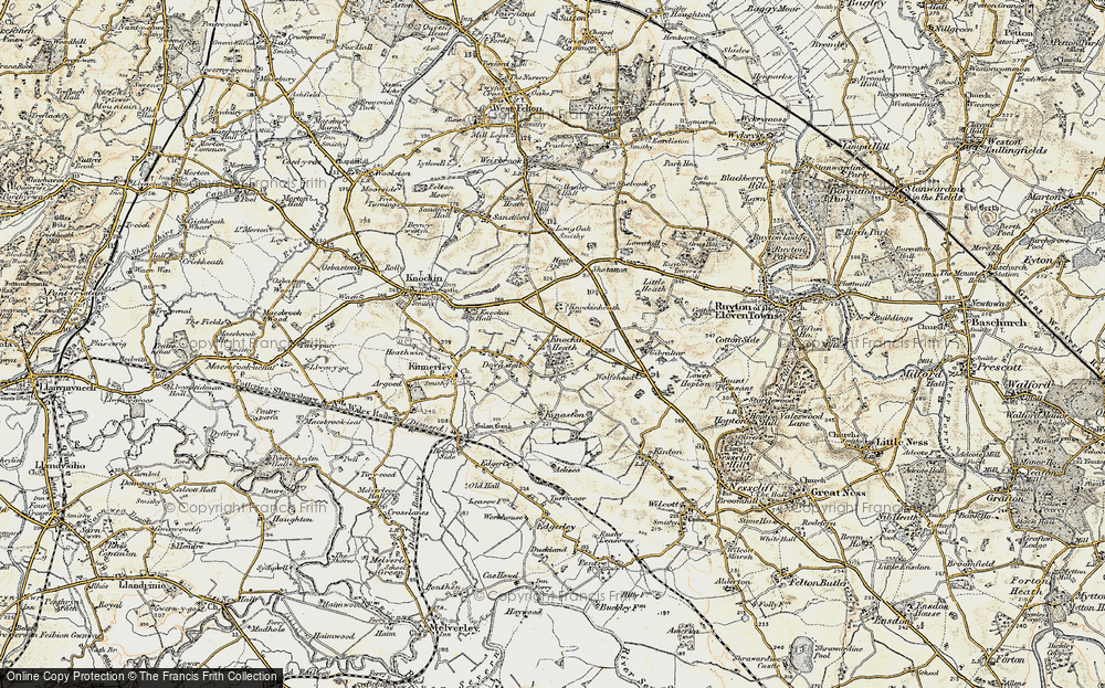 Old Map of Knockin Heath, 1902 in 1902