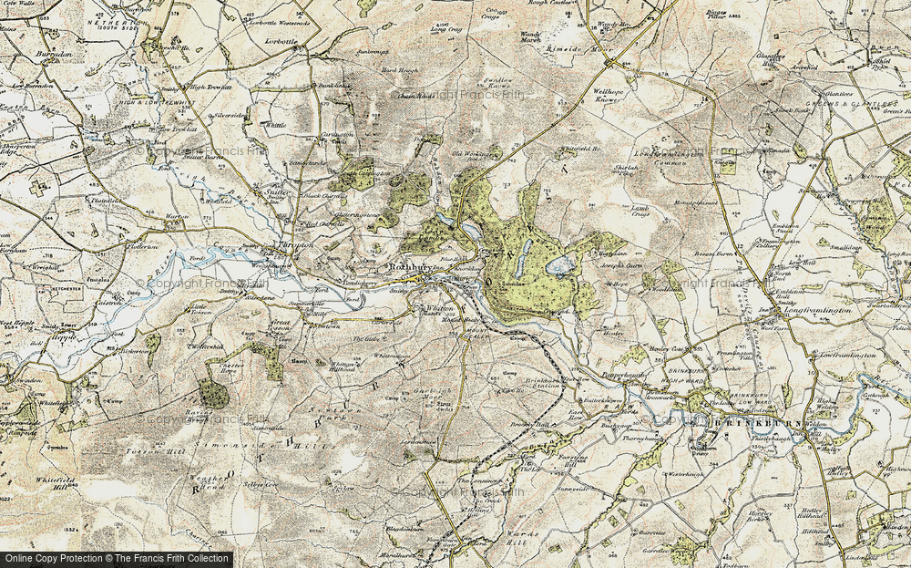 Old Map of Historic Map covering Whitefield Edge in 1901-1903
