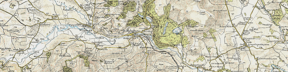 Old map of Cragside in 1901-1903