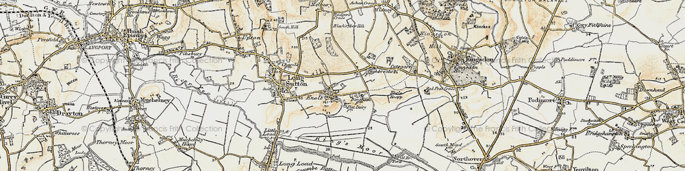 Old map of Black's Moor Hill in 1898-1900
