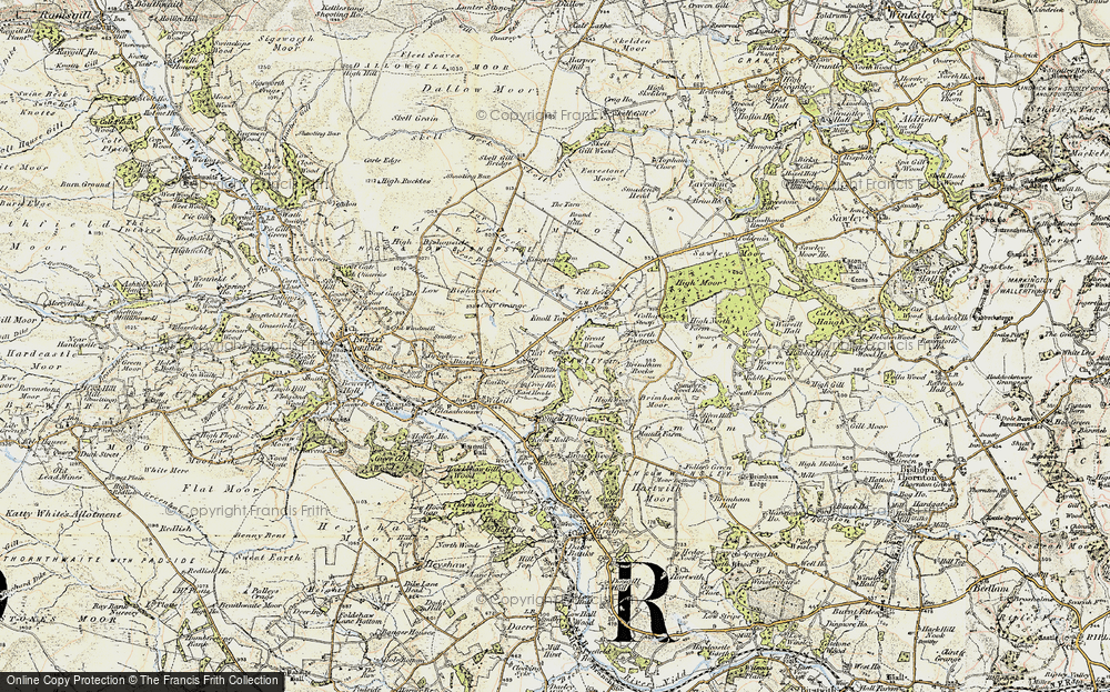 Old Map of Historic Map covering Braithwaite Sike in 1903-1904