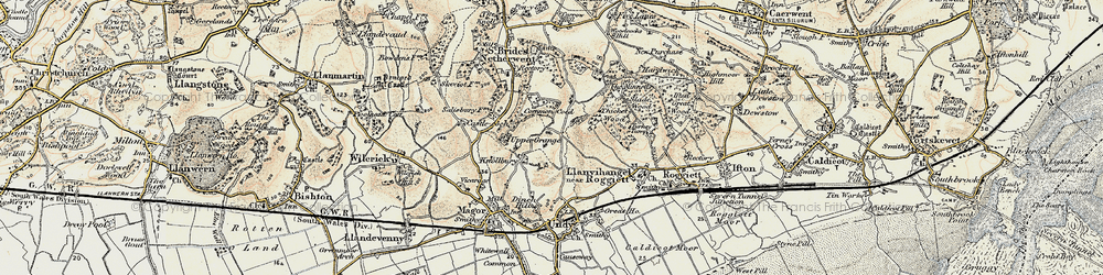 Old map of Knollbury in 1899-1900
