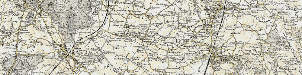 Old map of Knolls Green in 1902-1903