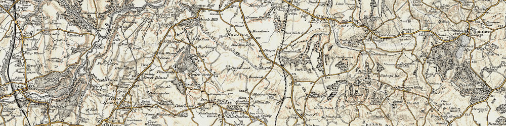 Old map of Knolton in 1902