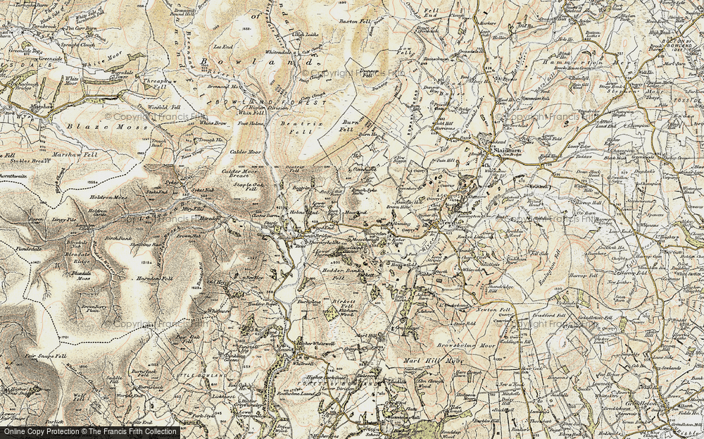 Old Map of Historic Map covering Boarsden in 1903-1904