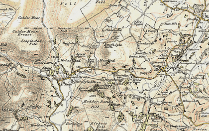 Old map of Brunghill Moor in 1903-1904