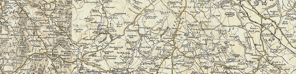 Old map of Far Hole-edge in 1902-1903