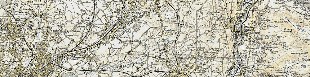 Old map of Knott Lanes in 1903