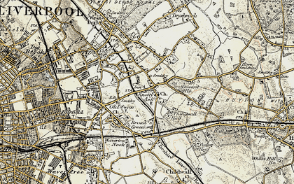 Old map of Knotty Ash in 1902-1903