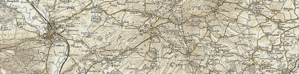 Old map of Knowbury in 1901-1902