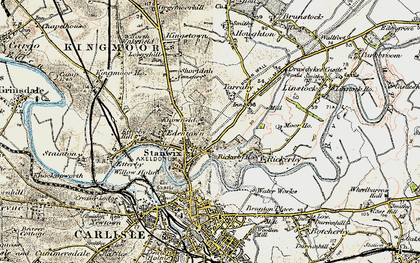 Old map of Knowefield in 1901-1904