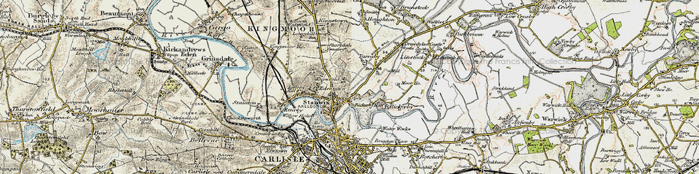Old map of Knowefield in 1901-1904