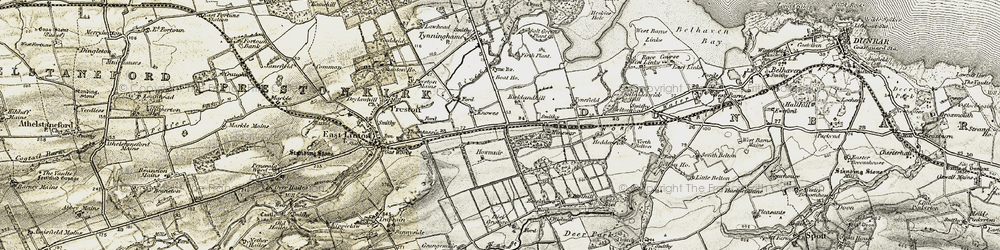 Old map of Tynefield in 1901-1906