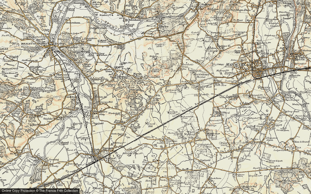Old Map of Historic Map covering Bear Place in 1897-1909