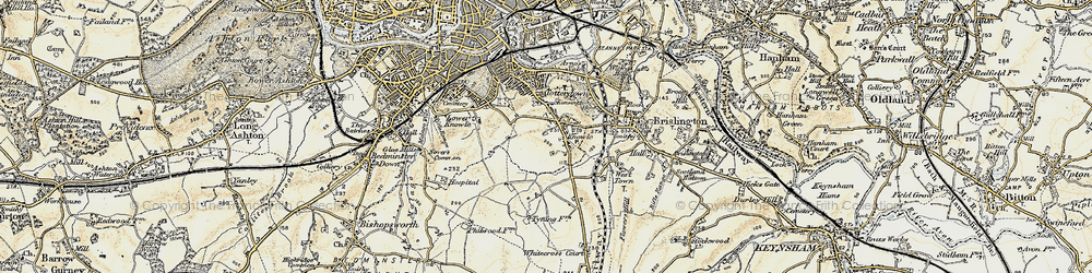 Old map of Knowle in 1899