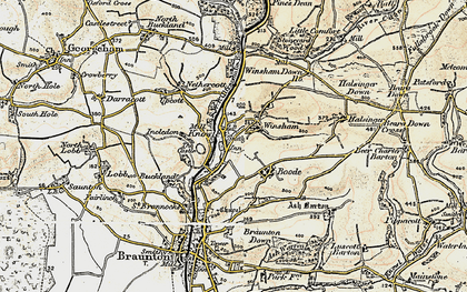 Old map of Knowle in 1900