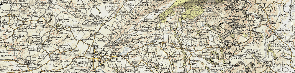 Old map of Knowle Green in 1903-1904