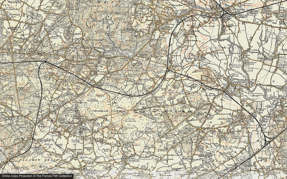 Old Map of Knowle Hill, 1897-1909 in 1897-1909
