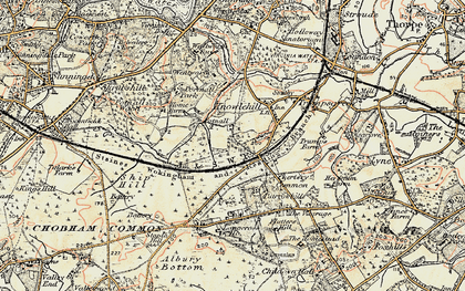 Old map of Knowle Hill in 1897-1909