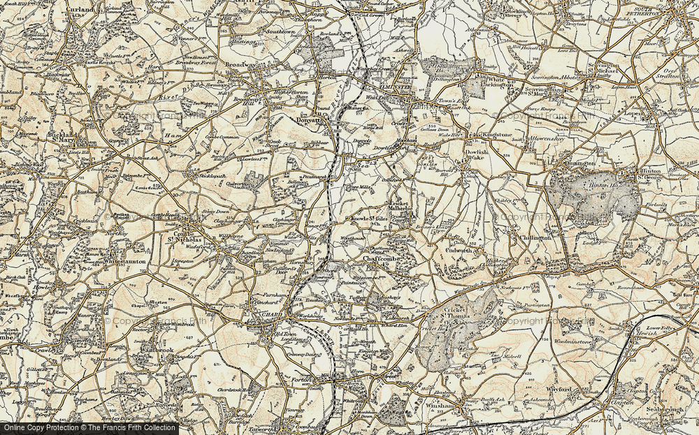 Old Map of Knowle St Giles, 1898-1899 in 1898-1899