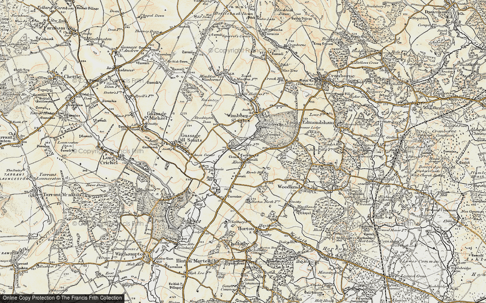 Old Map of Historic Map covering Brockington Down in 1897-1909