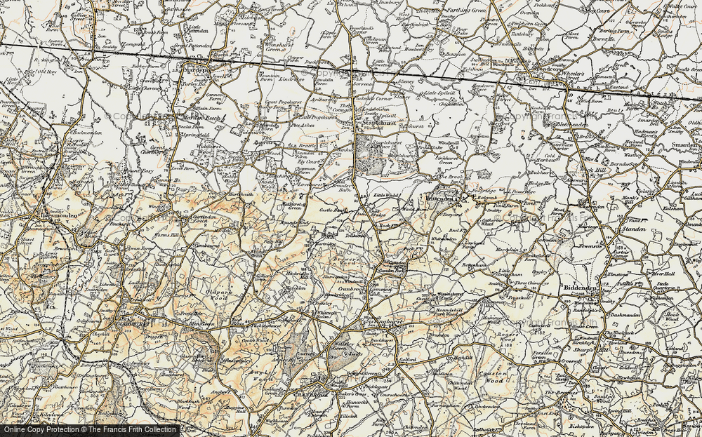 Old Map of Historic Map covering Bromley Barn in 1897-1898
