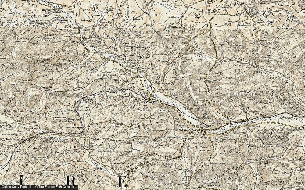 Old Map of Knucklas, 1901-1903 in 1901-1903