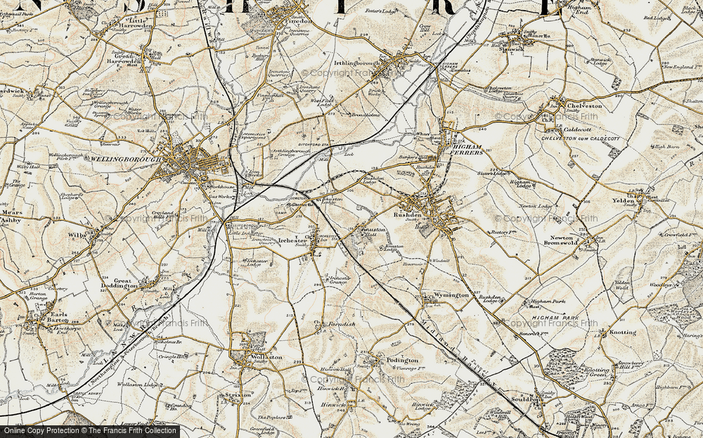 Old Map of Knuston, 1901 in 1901