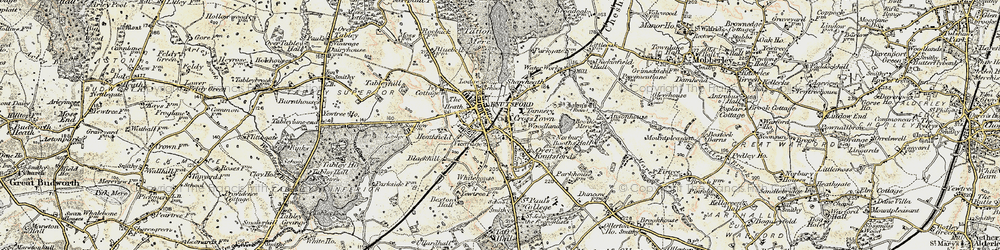 Old map of Knutsford in 1902-1903
