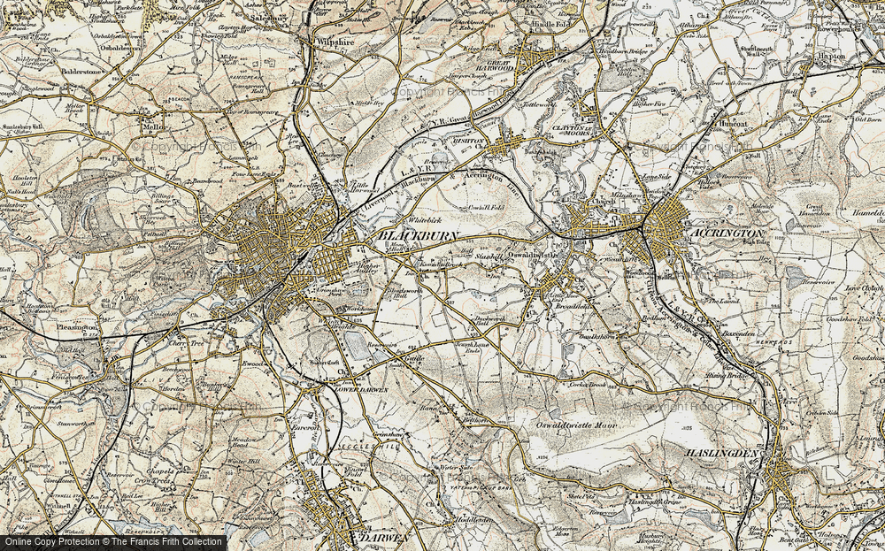 Old Map of Knuzden Brook, 1903 in 1903