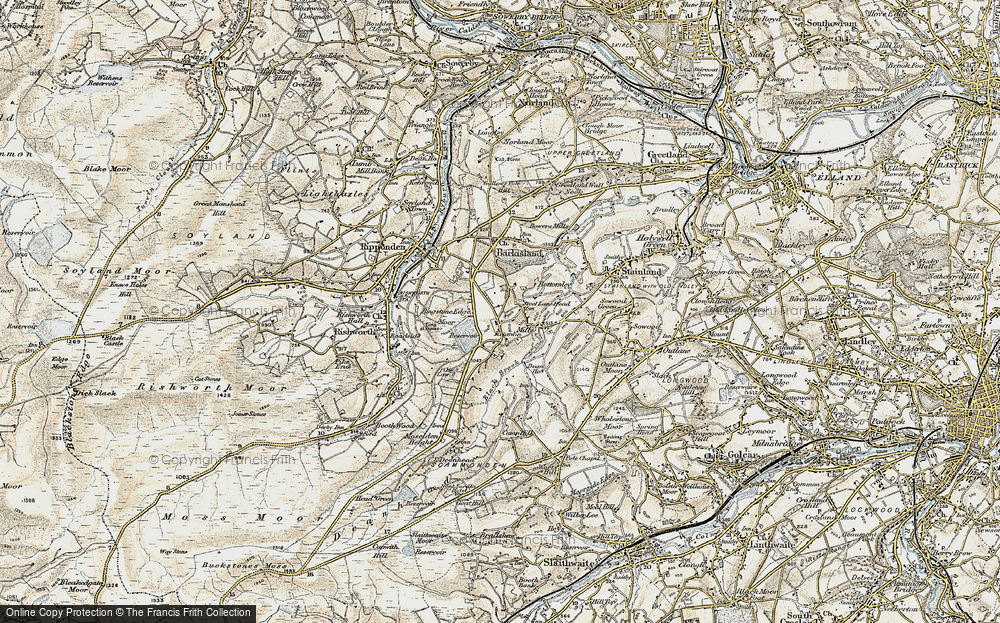 Old Map of Krumlin, 1903 in 1903