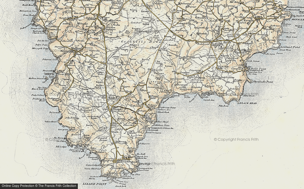Old Map of Historic Map covering Kennack Sands in 1900