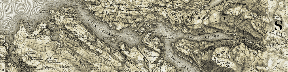 Old map of Kylesku in 1910