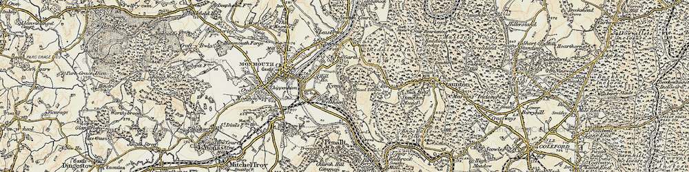 Old map of Kymin in 1899-1900