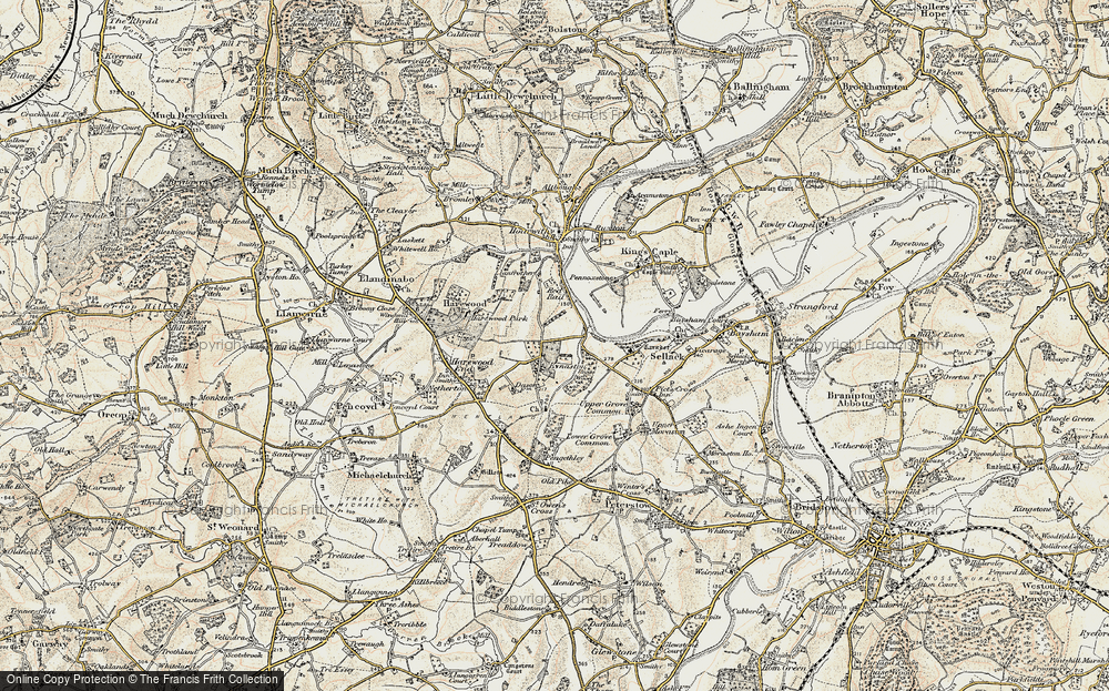 Old Map of Historic Map covering Hentland in 1899-1900