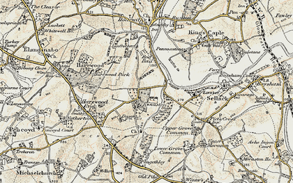 Old map of Kynaston in 1899-1900
