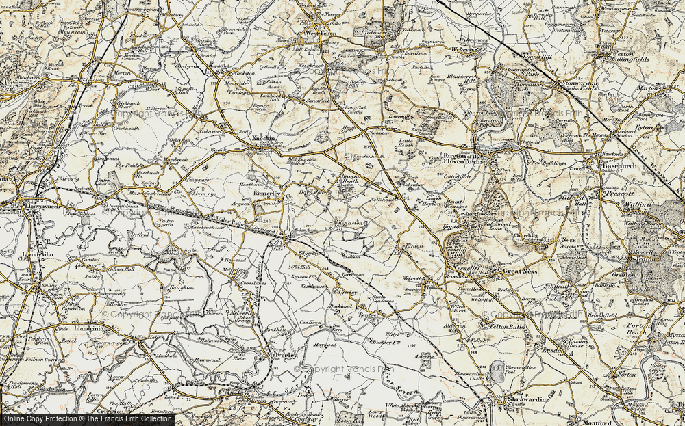Old Map of Kynaston, 1902 in 1902