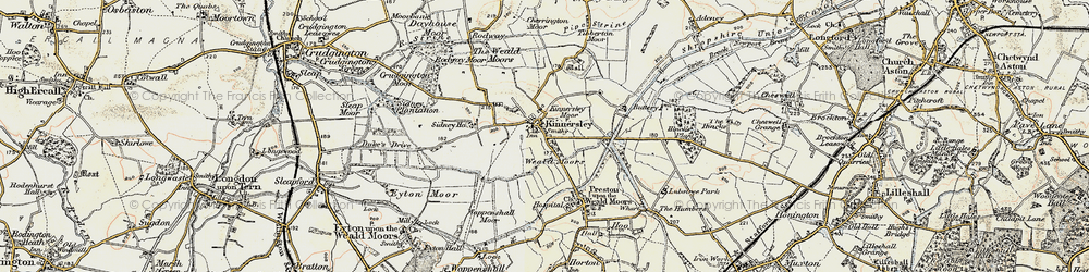 Old map of Kynnersley in 1902