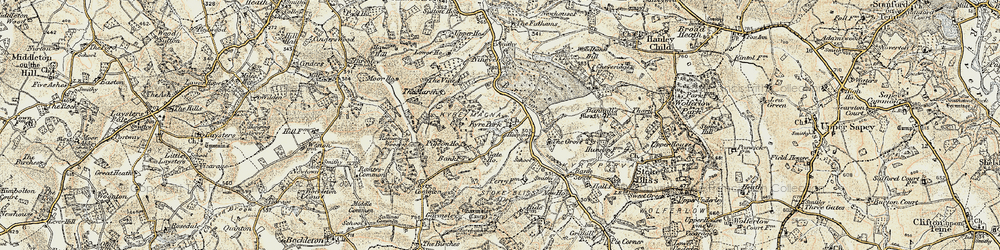 Old map of Kyre in 1899-1902