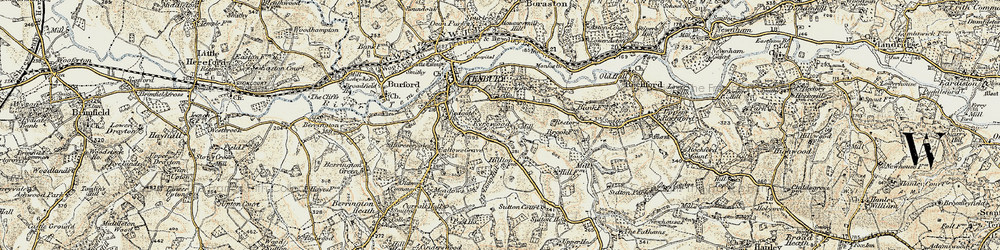 Old map of Kyrewood in 1901-1902