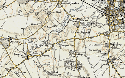 Old map of Laceby Acres in 1903-1908