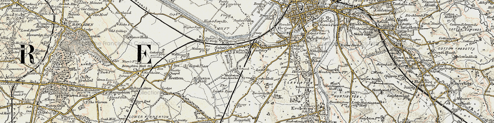 Old map of Lache in 1902-1903