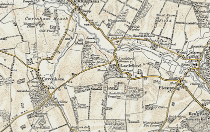 Old map of Lackford in 1901
