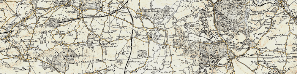 Old map of Lacock in 1899