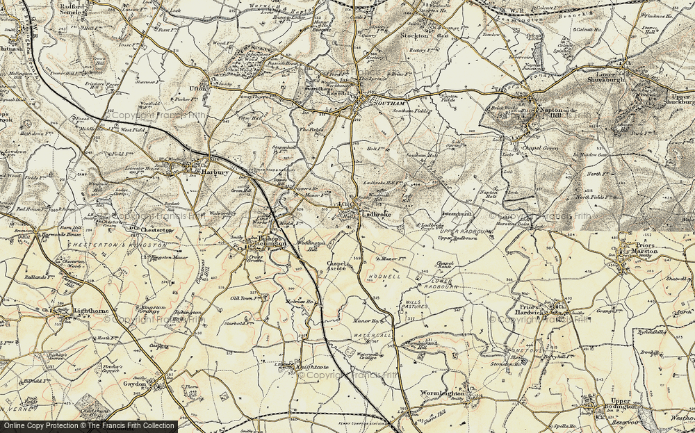 Old Map of Historic Map covering Wills Pastures in 1898-1902