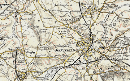 Old map of Ladybrook in 1902-1903