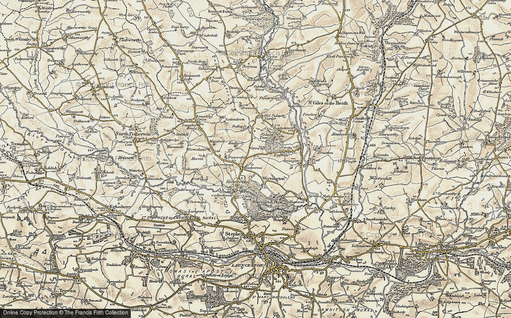 Old Map of Ladycross, 1900 in 1900