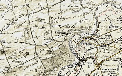 Old map of Milne Graden East Mains in 1901-1904